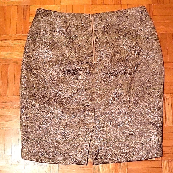 Gold Brocade Pencil Skirt, The Limited, 14 - Picture 12 of 14